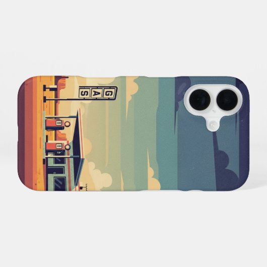 Last Gas Stop iPhone 16 Hoesje (Achterkant horizontaal)