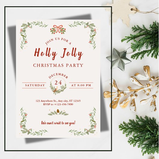 Last-Minute Family Christmas Party Invitation  Kaart
