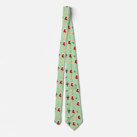 Last-Minute Gift Alert: Festive Goat Pattern Tie Stropdas (Achterkant)