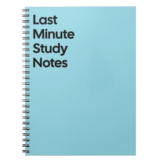 Last Minute Study Notebook Notitieboek (Voorkant)