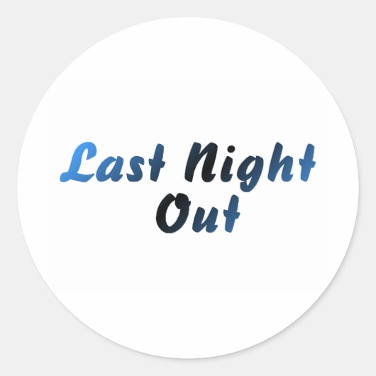 Last Night Out (blauw) Ronde Sticker (Voorkant)