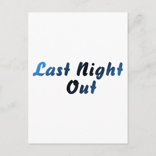 Last Night Out (bruidegom) Briefkaart (Voorkant)
