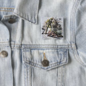 "Last of the Mohicans" van James Fenimore Cooper ( Vierkante Button 5,1 Cm (In situ)