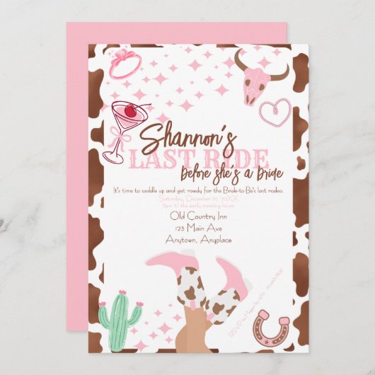 Last Ride Bachelorette Party Kaart (Voorkant / Achterkant)