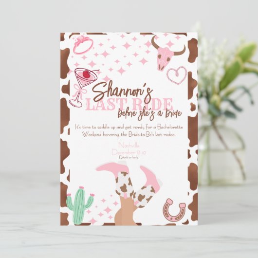 Last Ride Weekend Trip Bachelorette Party Kaart (Staand voorkant)