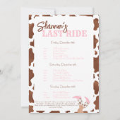 Last Ride Weekend Trip Bachelorette Party Kaart (Achterkant)