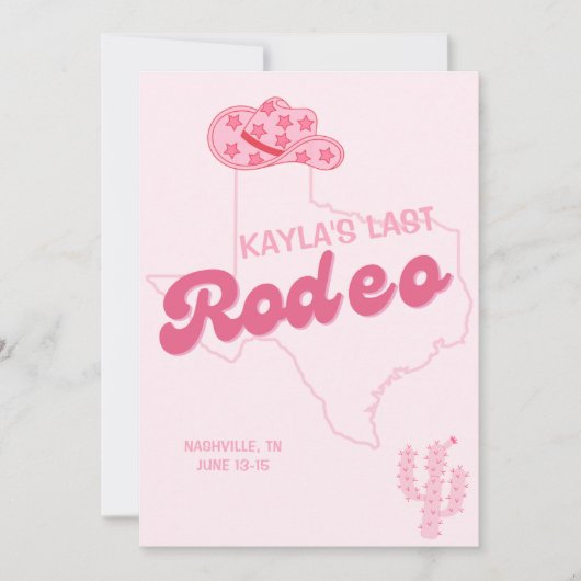Last Rodeo Bachelorette Feest Template Kaart (Voorkant)