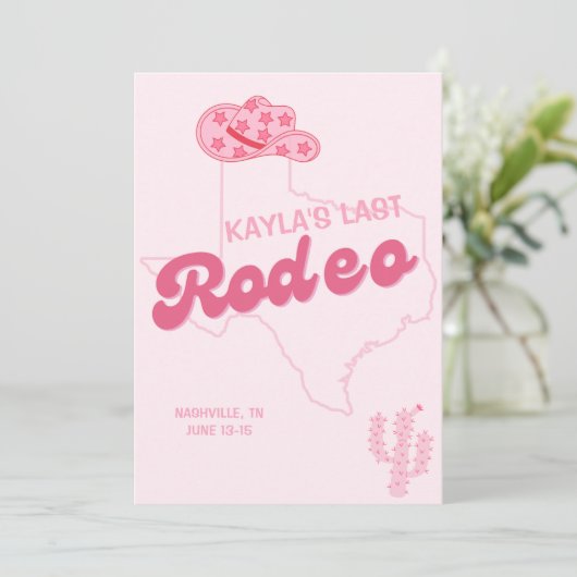 Last Rodeo Bachelorette Party Sjabloon Kaart (Staand voorkant)