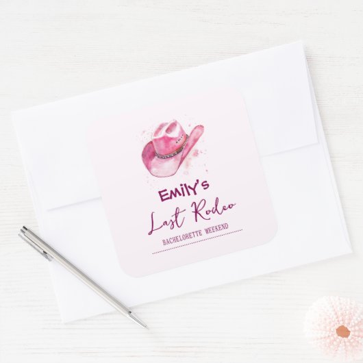 Last Rodeo Bachelorette Weekend | Roze Sticker (Envelop)