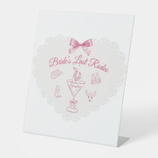 "Last Rodeo" Bride Tribe Western Bachelorette Reclamebord Met Voetstuk