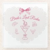 “Last Rodeo” Bruidsstam Western Bachelorette Glazen Onderzetter (Voorkant)