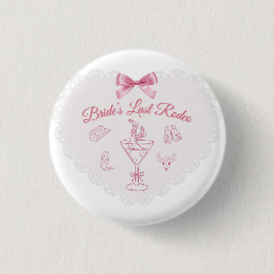 “Last Rodeo” Bruidsstam Western Bachelorette Ronde Button 3,2 Cm