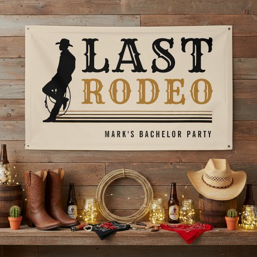 Last Rodeo Cowboy Bachelor Party Tan Brown Spandoek