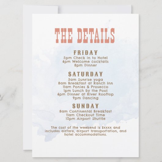 Last Rodeo Cowgirl Bachelorette Weekend Kaart (Achterkant)