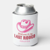 last rodeo cowgirl hat pink bachelorette party blikjeskoeler (Blikje Voorkant)