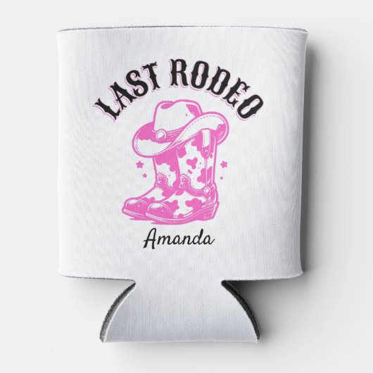 last rodeo cowgirl pink western bachelorette party blikjeskoeler (Voorkant)