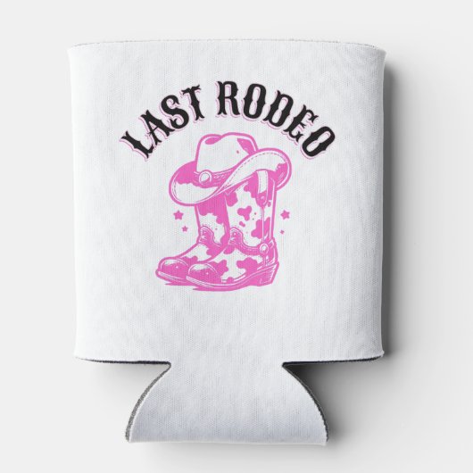 last rodeo cowgirl pink western bachelorette party blikjeskoeler (Achterkant)