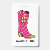 Last Rodeo Disco Cowgirl VIP-pas Badge (Achterkant)