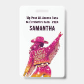Last Rodeo Disco Cowgirl VIP-pas Badge (Voorzijde)
