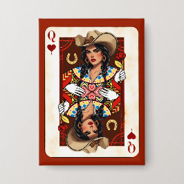 Last Rodeo Midwest Queen of Hearts Card Button
