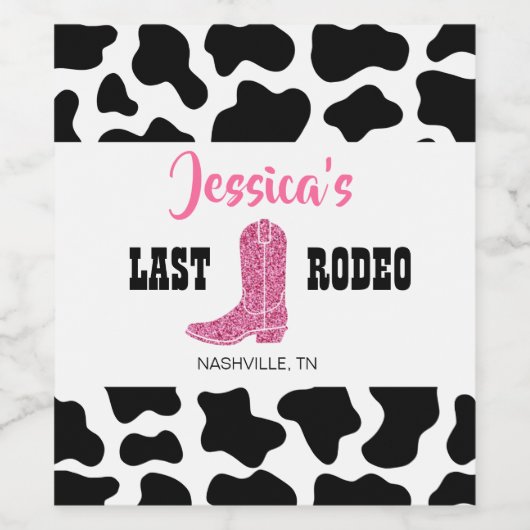 Last Rodeo persoonlijk Wijn Etiket (Enkel label)