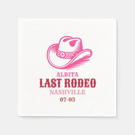 last rodeo pink cowgirl hat servet (Voorkant)