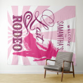 Last Rodeo Pink Cowgirl Nash Bash Bach Welcome Wandkleed (In Situ (horizontaal))