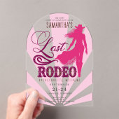 Last Rodeo Pink Cowgirl Nash Bash Bachelorette Acryl Uitnodigingen (Insitu (Draagbaar))