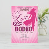 Last Rodeo Pink Cowgirl Nashville Bachelorette  Kaart (Staand voorkant)