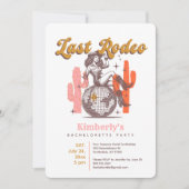 Last Rodeo Retro Pink Cowgirl Bachelorette Party Kaart (Voorkant)