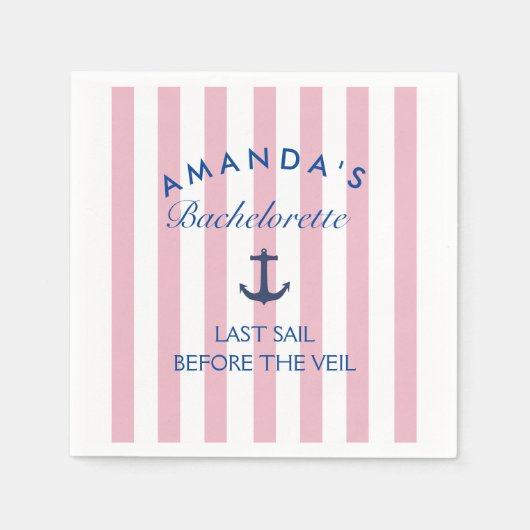 Last Sail Before The Veil Bachelorette Napkins Servet (Voorkant)