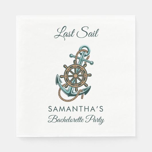 Last Sail Nautical Bachelorette Party Servet (Voorkant)