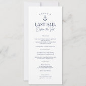 Last Sail Nautical Bachelorette Route Kaart (Voorkant)