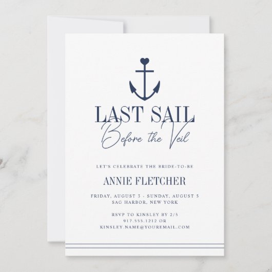 Last Sail Voor De Veil Bachelorette Route & Kaart (Voorkant)