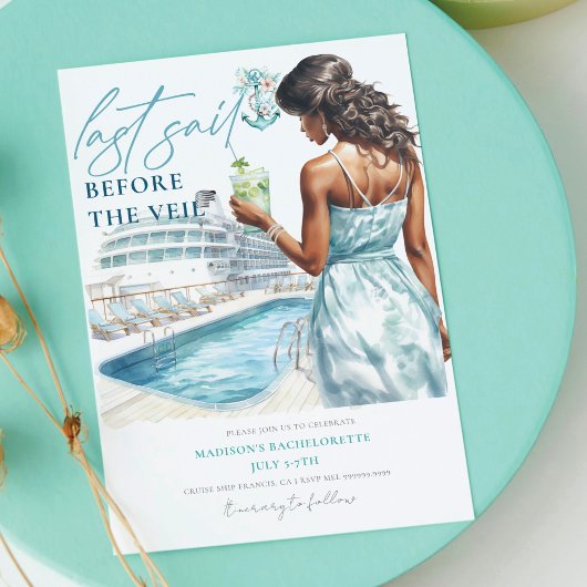 Last Sail voor de Veil Lux Cruise Bachelorette Kaart