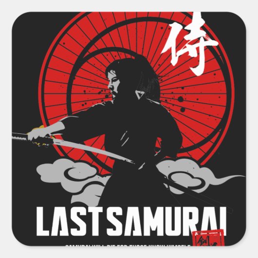 Last Samurai Vierkante Sticker (Voorkant)