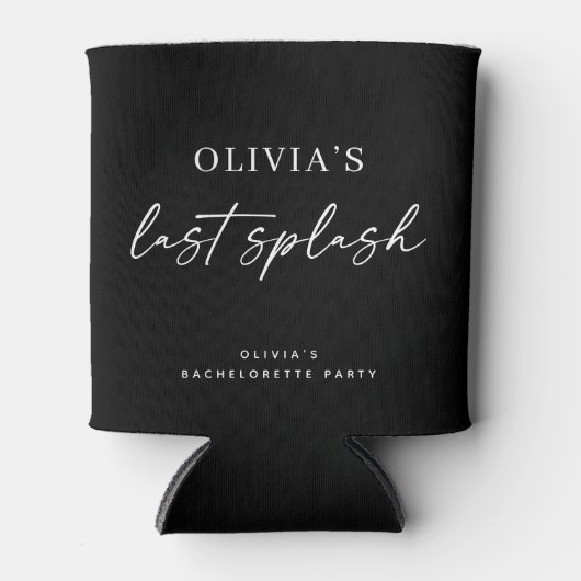 Last Splash Bachelorette | Minimalist Black Pool Blikjeskoeler (Voorkant)