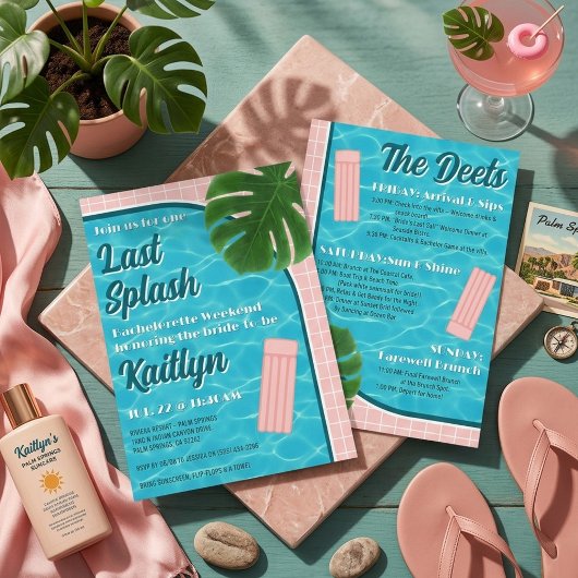 Last Splash Bachelorette Weekend Party Itinerary Kaart