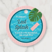 Last Splash Bachelorette Weekend Pool Party Bedankjes Labels (Voorkant)
