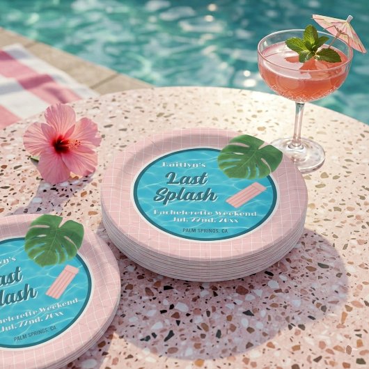Last Splash Bachelorette Weekend Pool Party Papieren Bordje