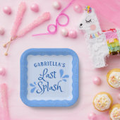 "Last Splash" Beach Pool Blue Bachelorette Party Papieren Bordje (Feest)