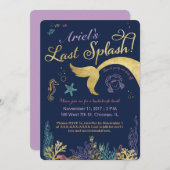 Last Splash Mermaid Bachelorette Invite Kaart (Voorkant / Achterkant)