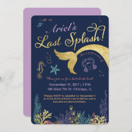Last Splash Mermaid Bachelorette Invite Kaart