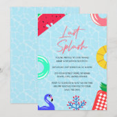 Last Splash Pool Party Meisjesuitstap Kaart (Voorkant / Achterkant)