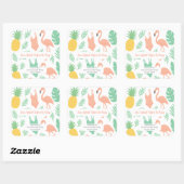 "Last Splash"-Sticker met palmbomen, zwemkleding Vierkante Sticker (Vel)