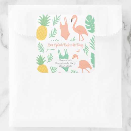 Last Splash" Sticker met palmbomen, zwempakken (Tas)