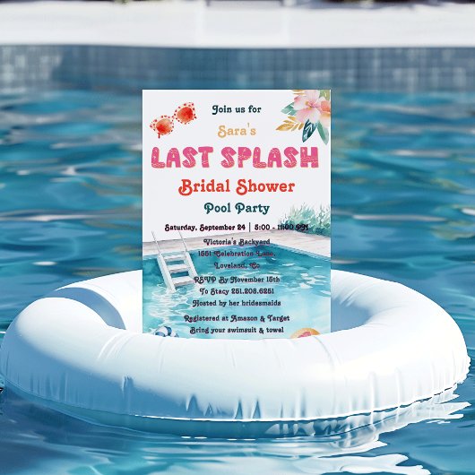 Last Splash Zwembad-Themabruiloft voor de Bruid Kaart