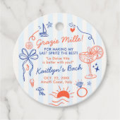 Last Spritz Amalfi Coast Bachelorette Party Bedankjes Labels (Voorkant)