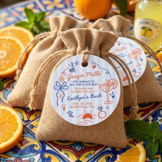 Last Spritz Amalfi Coast Bachelorette Party Bedankjes Labels