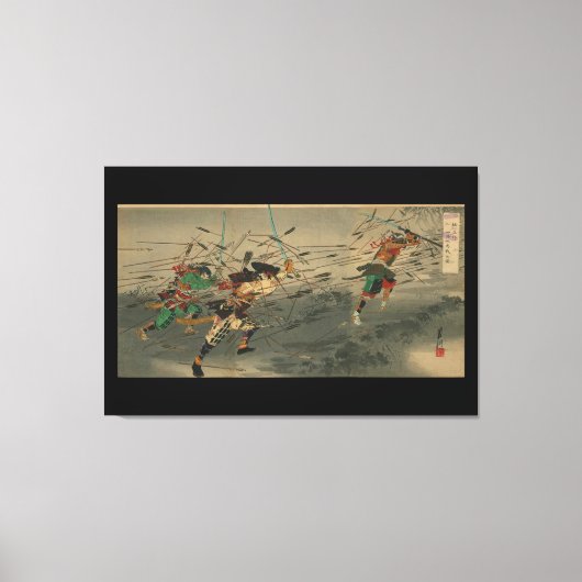 Last Stand of the Kusunoki Clan at Shijonawate Canvas Afdruk (Voorkant)
